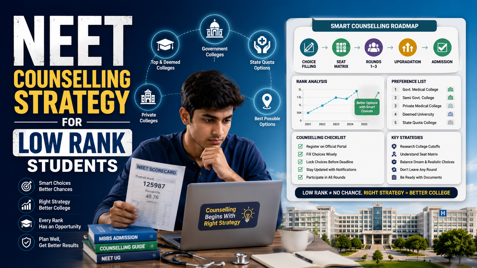NEET Counselling Strategy for Low Rank Students