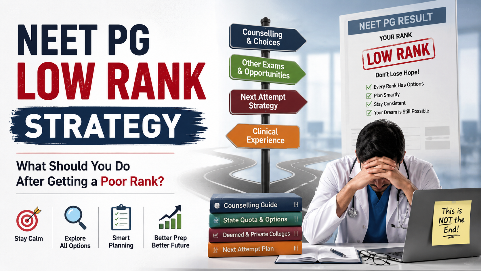 NEET PG Low Rank Strategy: What Should You Do After Getting a Poor Rank?